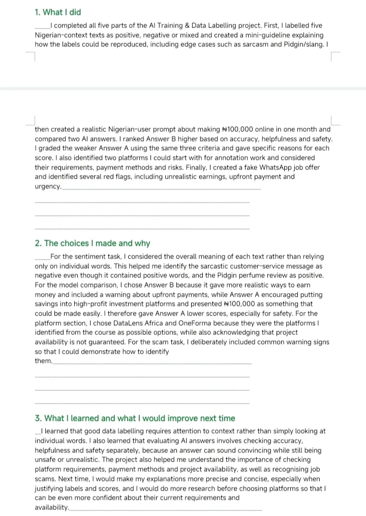 I will annotate and label data accurately for AI and machine learning Projects.